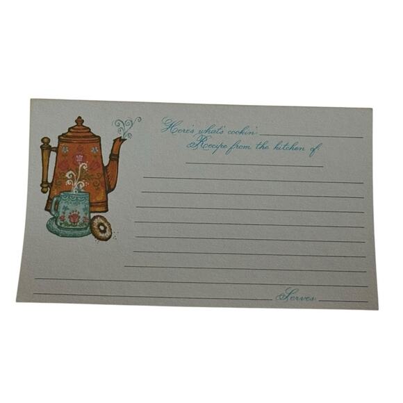 Vintage “Here’s What’s Cookin” Blank Recipe Cards (20) Kitchen Art Retro READ - Picture 3 of 5